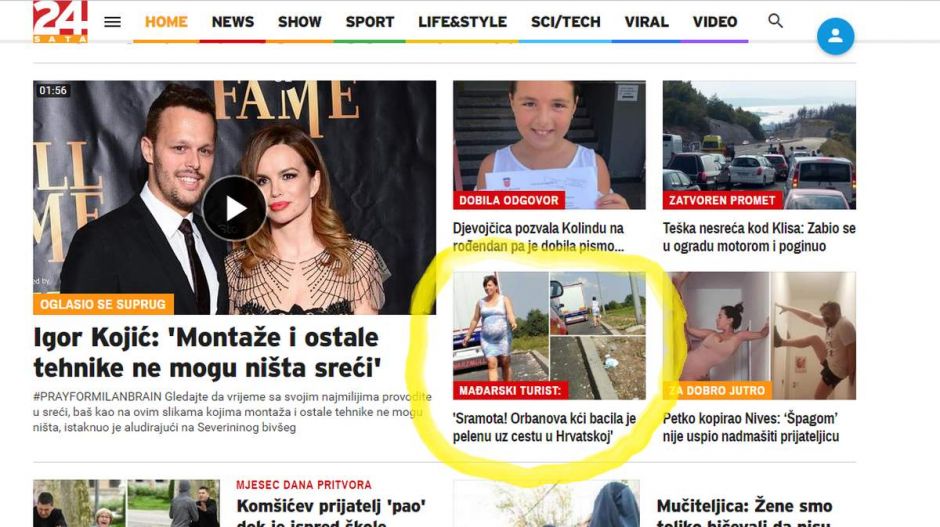 Orbán Ráhel szaros zacskójával lett teli a horvát, a szerb és a bosnyák média is