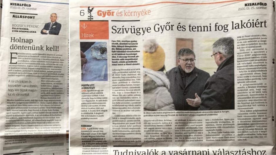 Név nélküli cikkben dicséri a Fidesz győri jelöltjét a Kisalföld