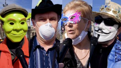 Az oltás nem más, mint eutanázia – Gődényék tüntetésén jártunk