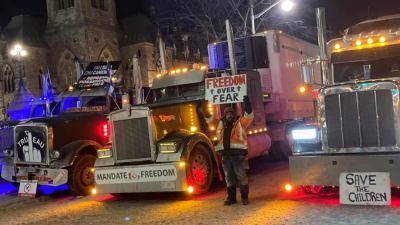 Betiltották a dudálást a kanadai kamionosok tüntetésén