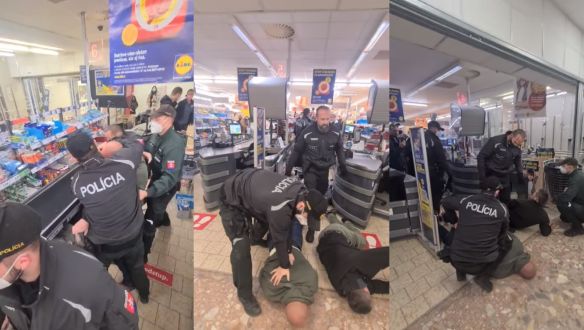 Keményen felléptek a szlovák rendőrök a maszkellenesek ellen, akik megint megszálltak egy Lidl-t