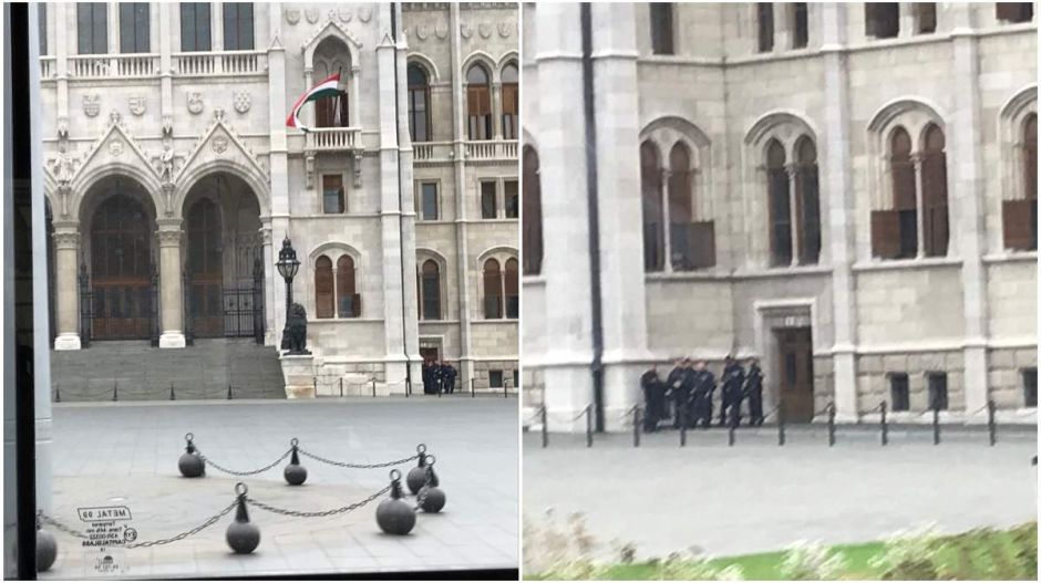 Rohamrendőrök várakoznak a parlamentnél
